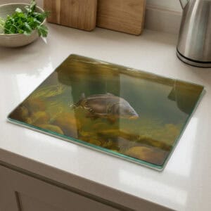 the-ginger-coo-personalised-toughened-glass-worktop-saver-cutting-board-highland-collection-mirror-carp-kitchen-gift-life