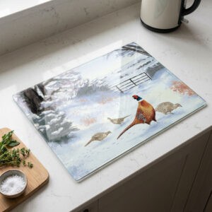 the-ginger-coo-personalised-toughened-glass-worktop-saver-cutting-board-highland-collection-pheasant-kitchen-gift-life