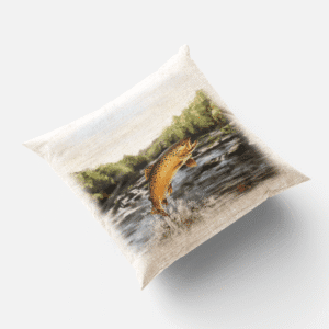 The-Ginger-Coo-Linen-Style-Cushion-Brown-Trout-Fishing-Angling-Angler-Fly-Fishing-Gift-1