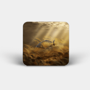 Common Carp Printed Square Coaster