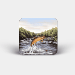 Brown Trout Printed Square Coaster