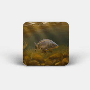 Mirror Carp Printed Square Coaster
