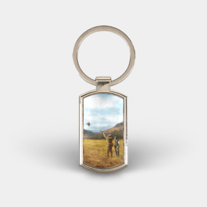 Clay Shooting Printed Lozenge Keyring