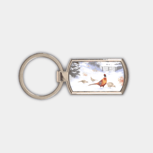 Pheasant Printed Lozenge Keyring