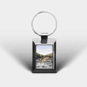Brown Trout Printed Rectangular Keyring