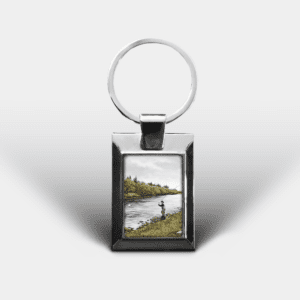 Fly Fishing Printed Rectangular Keyring