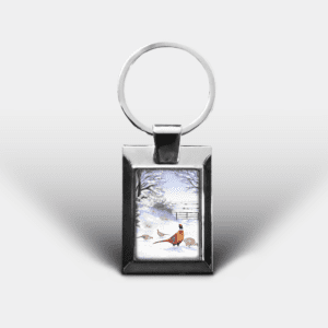 Pheasant Printed Rectangular Keyring