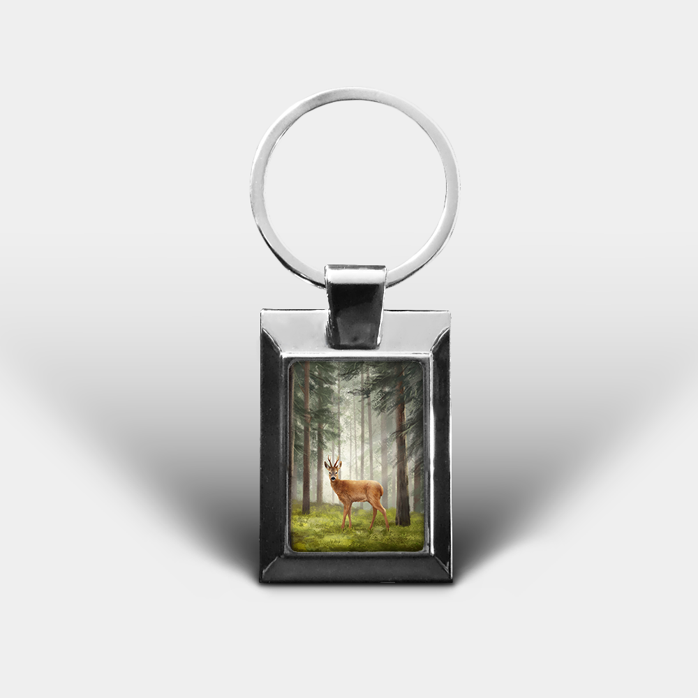 Roe Buck Printed Rectangular Keyring