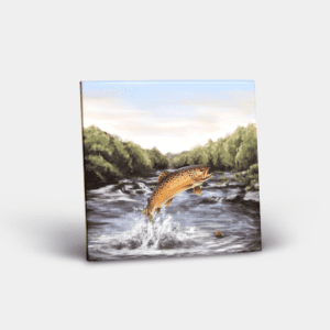 Ceramic Tile Printed with Brown Trout Design