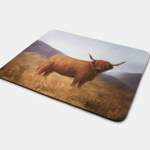 Mouse Mat with Highland Cow Design