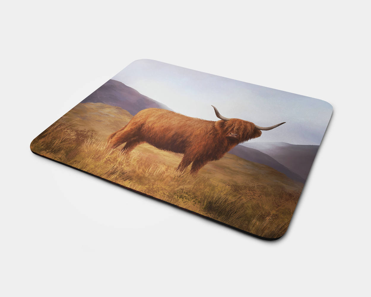 Mouse Mat with Highland Cow Design