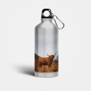 Highland Cow Reusable Metal Water Bottle