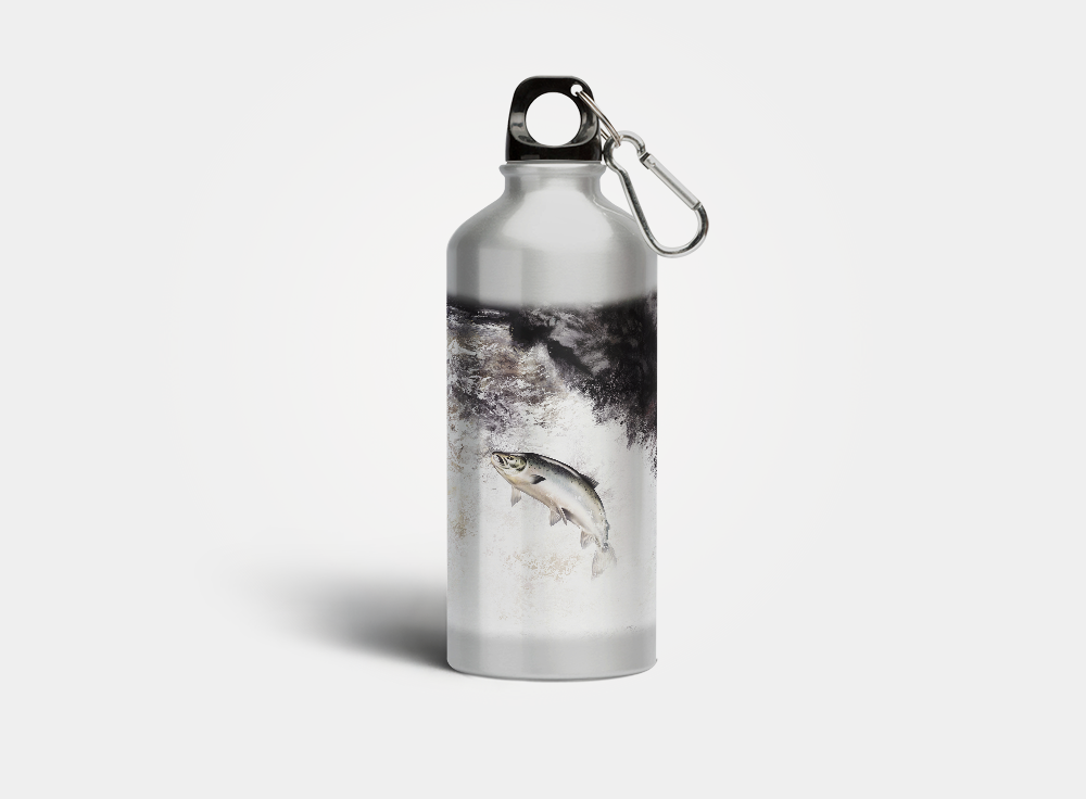 Leaping Salmon Reusable Metal Water Bottle
