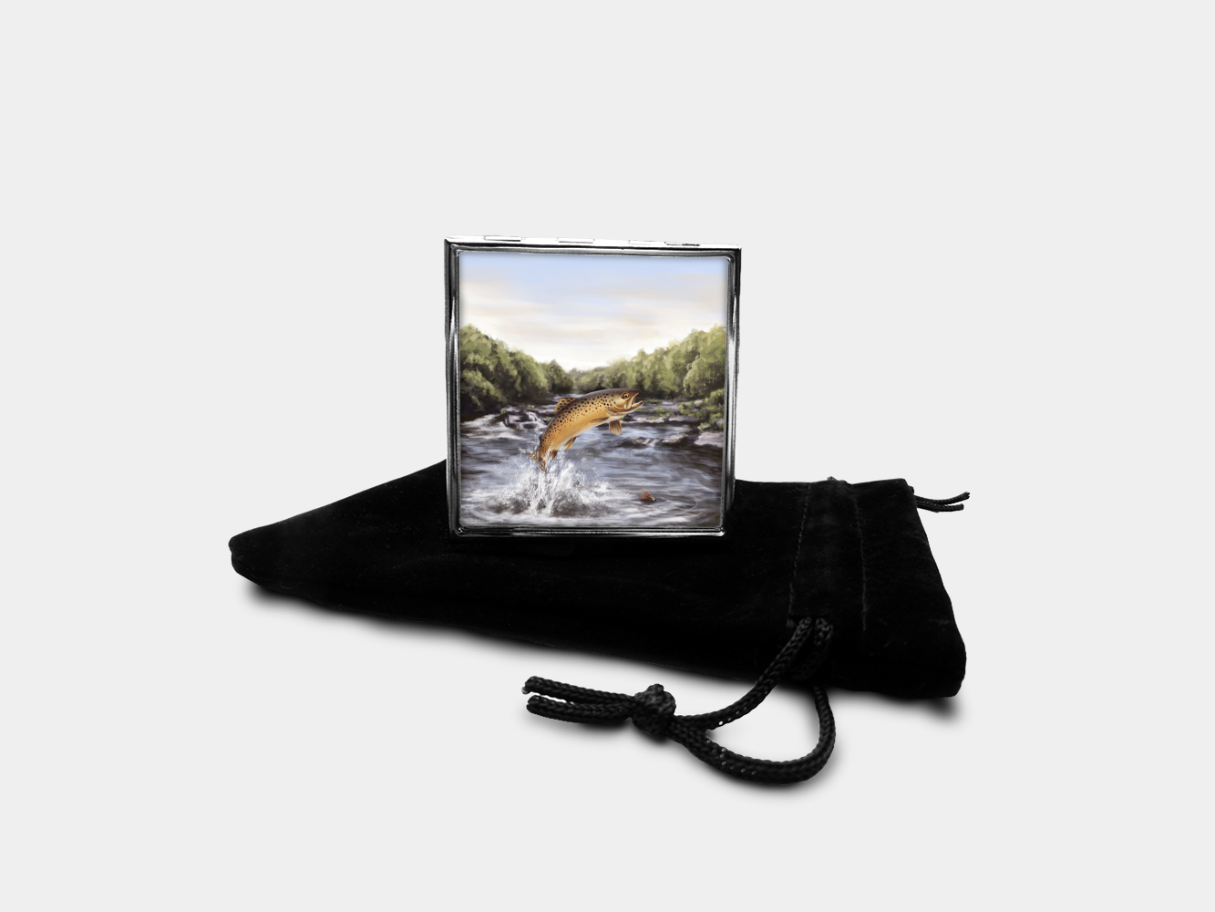 Brown Trout Square Pill Box