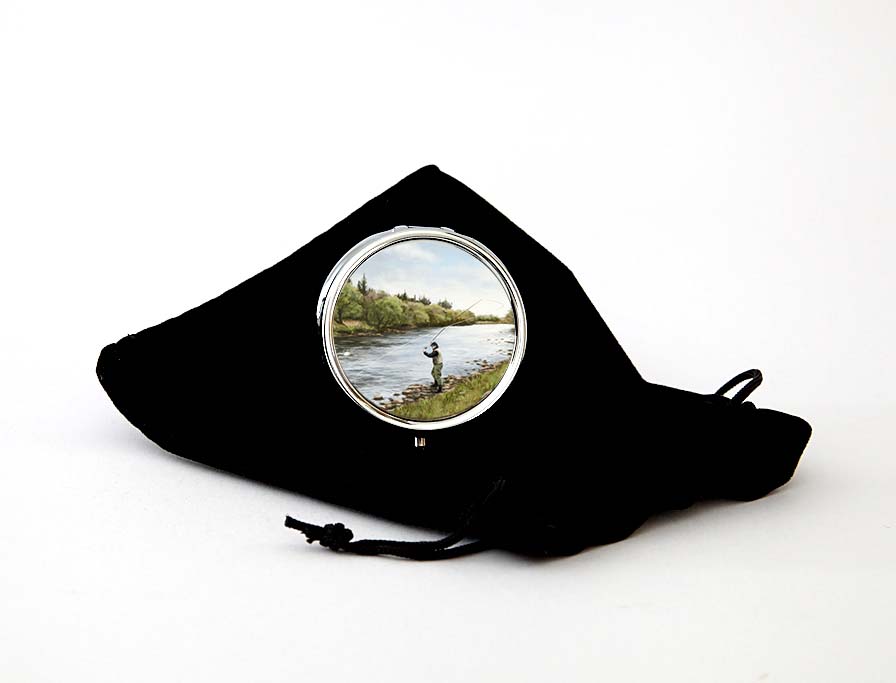 Fly Fishing Round Pill Box