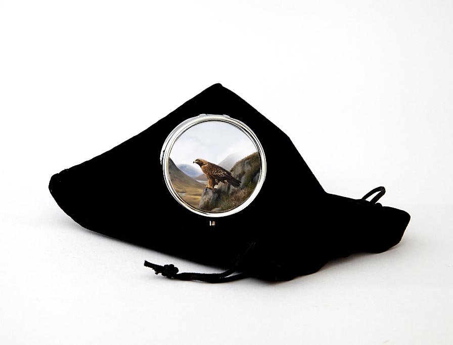 Golden Eagle Round Pill Box