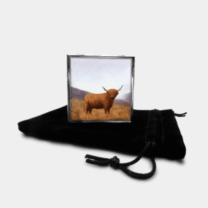 Highland Cow Square Pill Box