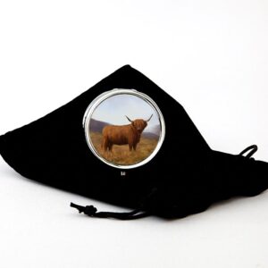 Highland Cow Round Pill Box