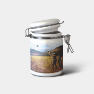 The-Ginger-Coo-Custom-Personalised-Ceramic-Storage-Jar-Clay-Shooting-Gift-Country-Sports-Highland-Design