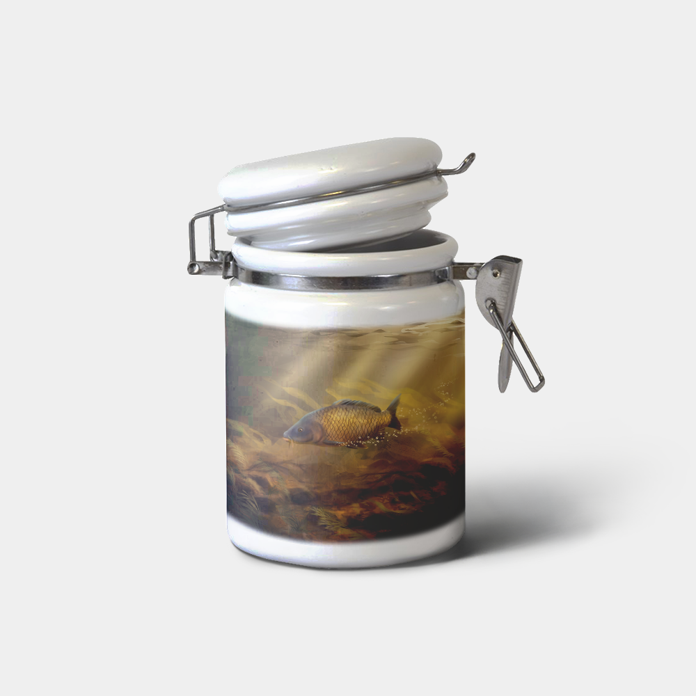 The-Ginger-Coo-Custom-Personalised-Ceramic-Storage-Jar-Common-Carp-Fishing-Gift-Angler-Highland-Collection