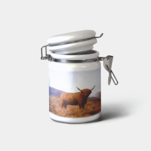 The-Ginger-Coo-Custom-Personalised-Ceramic-Storage-Jar-Highland-Cow-Scottish-Gift-Rustic-Kitchen-Highland-Design