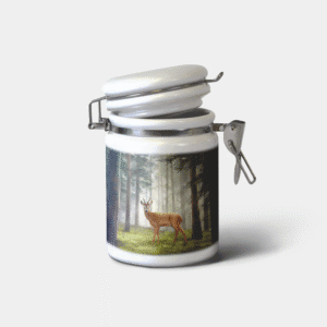 The-Ginger-Coo-Custom-Personalised-Ceramic-Storage-Jar-Roe-Buck-Wildlife-Gift-Deer-Scottish-Highland-Design