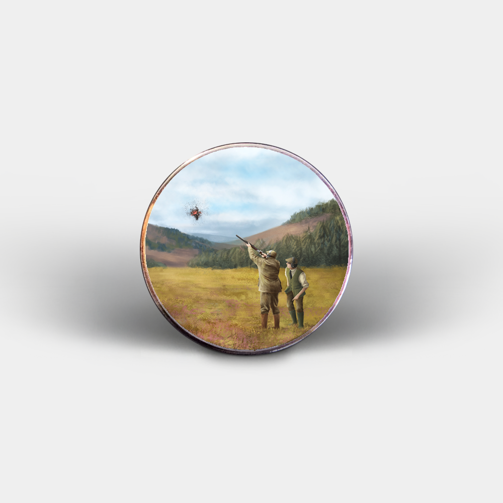 Clay Shooting Circular Fridge Magnet