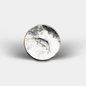 Leaping Salmon Circular Fridge Magnet