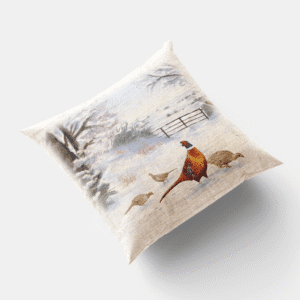 The-Ginger-Coo-Linen-Style-Cushion-Scotland-Scottish-Highlands-Pheasant-Gamebird-Game-Bird-Gift