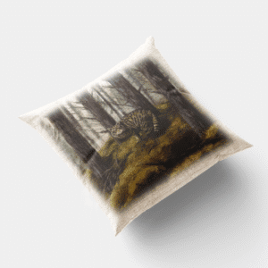 The-Ginger-Coo-Linen-Style-Cushion-Scotland-Scottish-Highlands-Wildcat-Wild-Cat-Gift