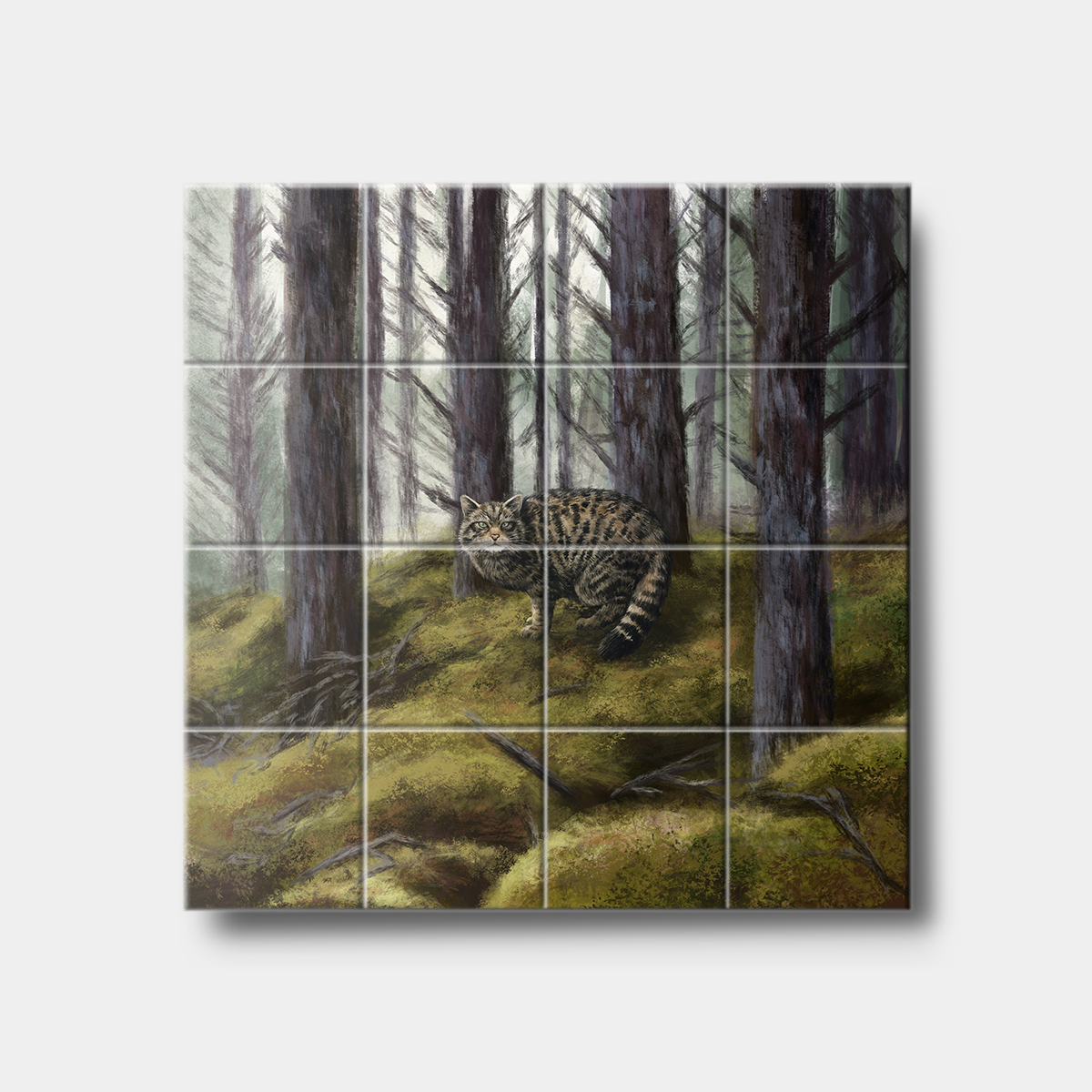 the-ginger-coo-personalised-custom-ceramic-tile-tiles-mosaic-gift-gifts-wild-cat-wildcat-wildlife-UK-Scotland-British-4