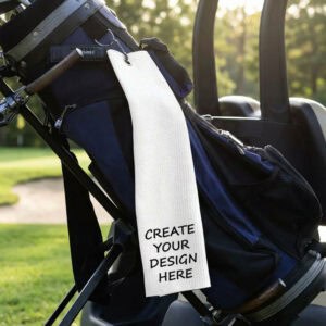 The Ginger Coo - Personalised Golf Towel Custom Design Scotland UK Golfing Gifts Wording Lifestyle